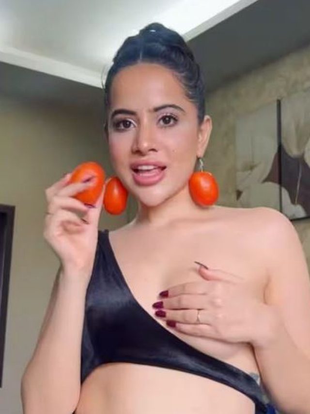 Urfi Javed Stuns with Tomato Earrings.. Click Here for More